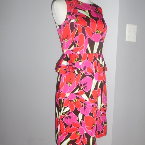 Kate Spade Peplum Rio Tropical Floral Sheath Dress‎ - Picture 7 of 13